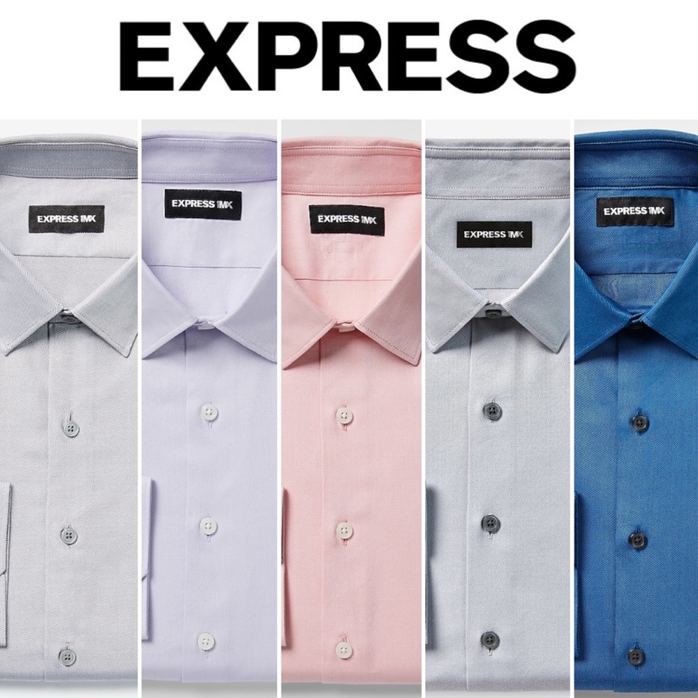 Express NWT 1MX slim dress shirt light pink XXL - Picture 7 of 8